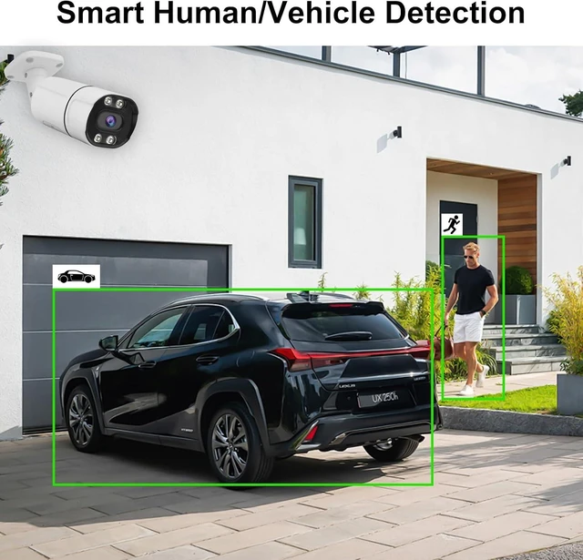 Alt view image 10 of 14 - JideTech 5MP PoE IP Bullet Camera Outdoor+Metal Universal Bullet Security Camera Junction Box