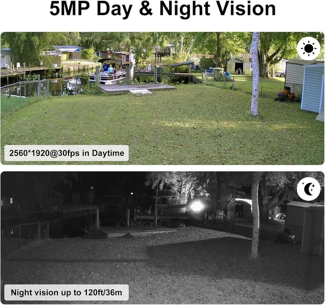 Alt view image 11 of 14 - JideTech 5MP PoE IP Bullet Camera Outdoor+Metal Universal Bullet Security Camera Junction Box