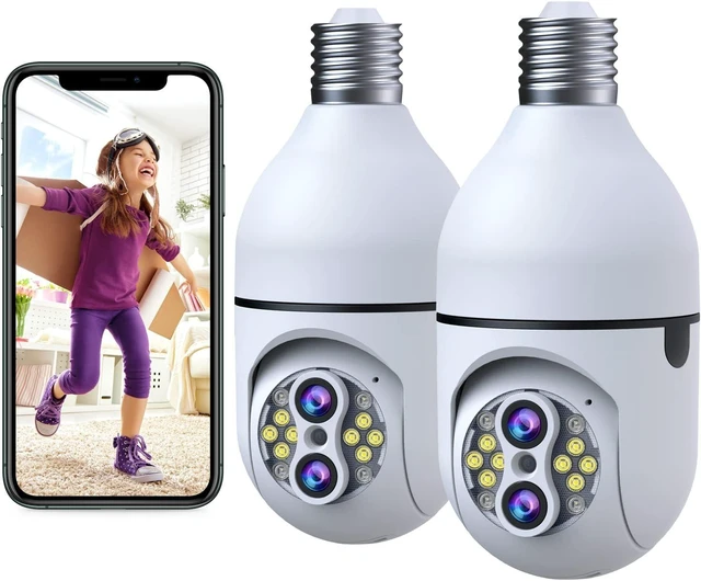 Alt view image 8 of 14 - 2MP Light Bul b Security Camera Outdoor Wireless 2.4G WiFi 360° Lightbulb Camera,2 Way Audio/HD/Night Vision/Light Socket Security Camera, Smart Motion Detection