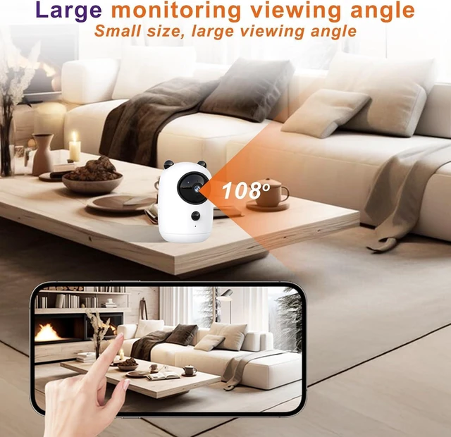 Alt view image 11 of 14 - 2K Security Camera Wireless 2.4GHz WiFi Indoor Cameras for Home Battery Powered Security Indoor Camera for Baby/Pet/Elder 2 Way Audio Night Vision Works with Alexa 24/7 SD Card Storage