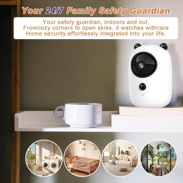 Alt view image 13 of 14 - 2K Security Camera Wireless 2.4GHz WiFi Indoor Cameras for Home Battery Powered Security Indoor Camera for Baby/Pet/Elder 2 Way Audio Night Vision Works with Alexa 24/7 SD Card Storage