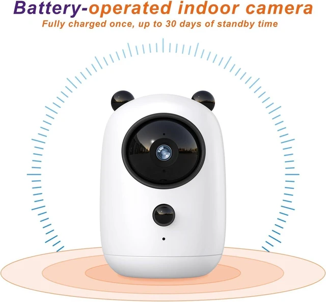 Alt view image 9 of 14 - 2K Security Camera Wireless 2.4GHz WiFi Indoor Cameras for Home Battery Powered Security Indoor Camera for Baby/Pet/Elder 2 Way Audio Night Vision Works with Alexa 24/7 SD Card Storage
