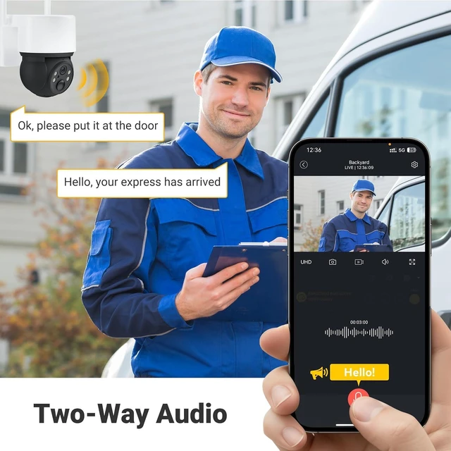 Alt view image 12 of 14 - Solar Cameras for Home Security, Security Cameras Wireless Outdoor, 360° Pan & Tilt View, Battery-Powered Outdoor Camera with PIR Motion Detection, Two-Way Audio, Night Vision, Compatible with Alexa