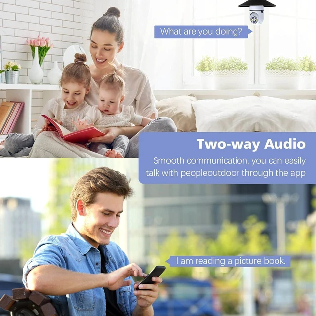 Alt view image 12 of 14 - 2MP Light Bul b Security Camera Outdoor Wireless 2.4G WiFi 360° Lightbulb Camera,2 Way Audio/HD/Night Vision/Light Socket Security Camera, Smart Motion Detection
