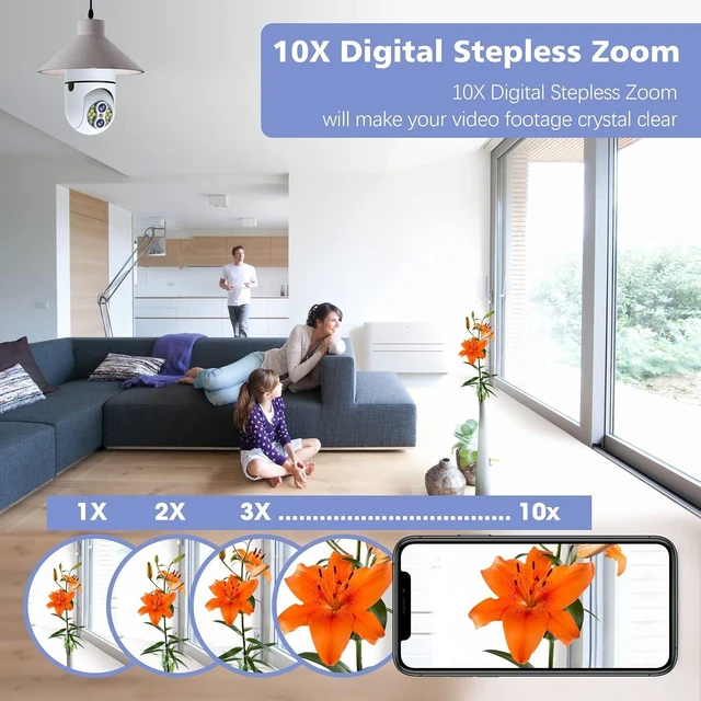 Alt view image 11 of 14 - 2MP Light Bul b Security Camera Outdoor Wireless 2.4G WiFi 360° Lightbulb Camera,2 Way Audio/HD/Night Vision/Light Socket Security Camera, Smart Motion Detection