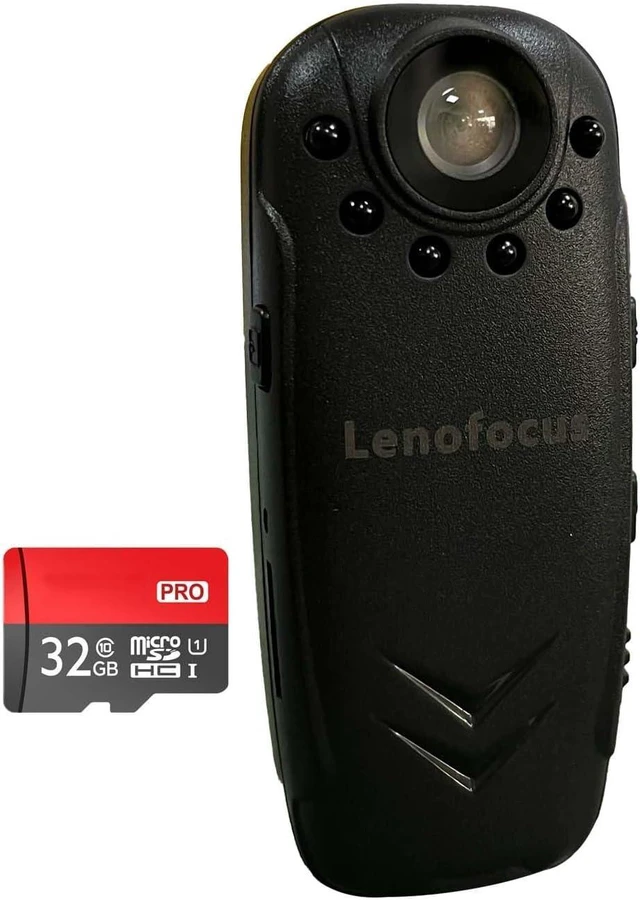 Alt view image 6 of 10 - Wearable Video Camera 32GB 1080P 8 Hours Recording Time Body Camera