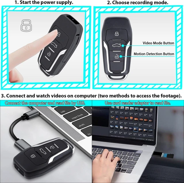 Alt view image 12 of 12 - 64GB Mini Video Camera, 1080P Portable Surveillance Camera with Motion Detection Home Security Camera for Outdoor Home and Office