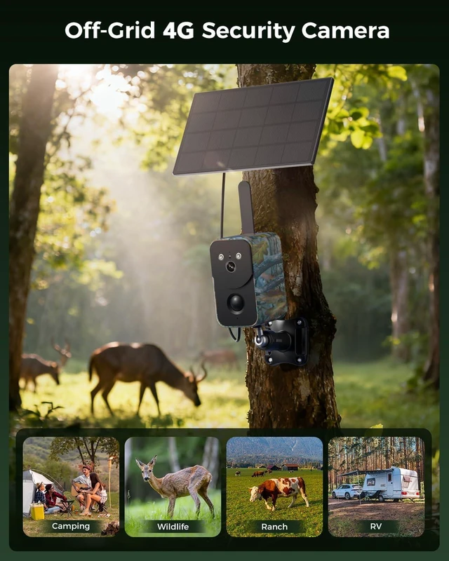 Alt view image 11 of 14 - Xega 4G Cellular Security Camera Indoor Portable Bundle with 4G Cellular Security Camera Solar Powered 10000mAh Battery