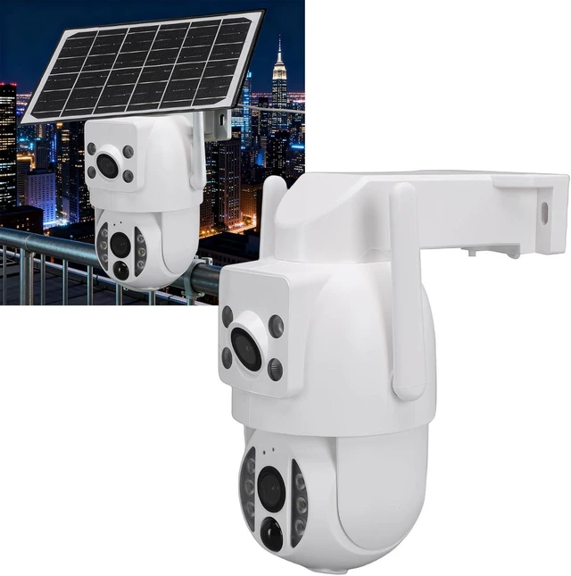 Alt view image 11 of 14 - Solar Security Camera, Wireless Outdoor Security Camera with Dual 3MP Lens 2K Resolution and 8000mAh Battery, for Home and Motion Detection