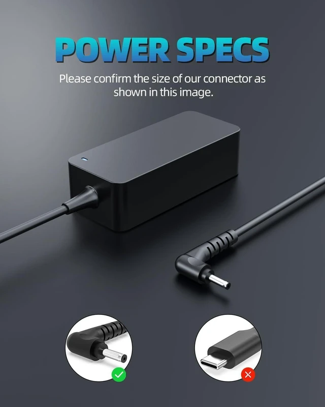 Alt view image 12 of 14 - Round Tip Travel Charger Fit for LG Gram Laptop (UL Certified Safety) 65W/48W/45W/40W