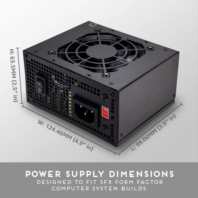Alt view image 8 of 10 - Apevia SFX-AP500W Mini ITX Solution/Micro ATX/SFX 500W Power Supply
