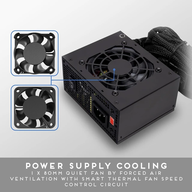 Alt view image 10 of 10 - Apevia SFX-AP500W Mini ITX Solution/Micro ATX/SFX 500W Power Supply
