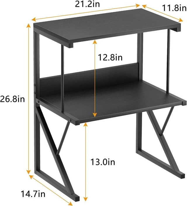 Alt view image 10 of 14 - aboxoo Printer Stand for Desk to Save Space, Metal+Wood for Home Office