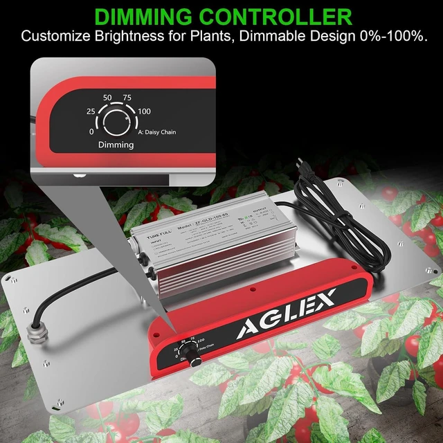Alt view image 13 of 14 - AGLEX K1000 LED Grow Light, Grow Light with Daisy Chain & Dimmable, Full Spectrum Plant Grow Lights for Hydroponic Indoor Plants Seeding