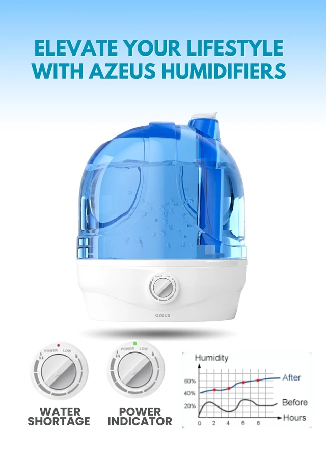 Alt view image 12 of 12 - 2.8L Ultrasonic Cool Mist Humidifier, Low Power Bedroom Humidifier with Auto Shut-Off Protection