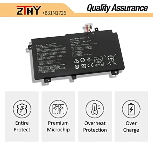 Alt view image 12 of 14 - B31n1726 Laptop Battery Replacement For Asus Tuf Gaming Fx504 Fx504g Fx504gd Fx504ge Fx504gm Fx505 Fx505dt Fx505du Fx505dv Fx505gt Fx505gd Fx505gm Fx80 Fx80g Fx80gd Fx80ge Fx80gm Fx86 Fx86fm