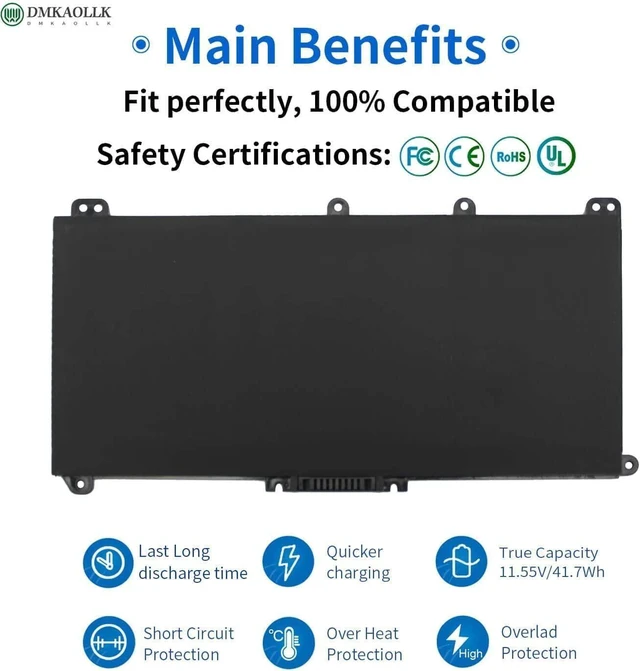 Alt view image 10 of 14 - HT03XL L11119-855 Laptop Battery for HP Pavilion 14-CE 14-CF 14-DF 15-CS 15-DA 15-DB 15-DW 17-by 17-CA Series 15-CS0053CL 15-DW0033NR 15-DA0014DX L11421-542 L11421-2C2 HSTNN-UB7J HSTNN-DB8R HT03041XL