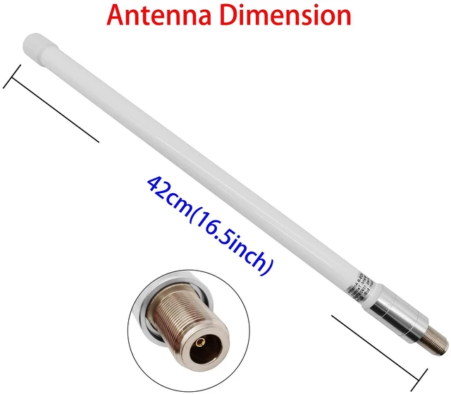 Alt view image 7 of 10 - 1090MHz 978MHz Dual Band ADS-B Antenna N-Type Female Outdoor 5dBi Fiberglass Antennas + 10ft N-Male to SMA-Male Extension Cable