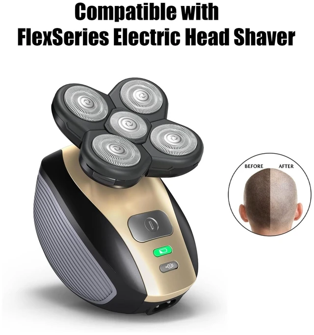 Alt view image 11 of 14 - 4PCS Shaver Replacement Blades,5 Head Shaver Heads for Bald Men,Head and Face Electric Razor Shaver Head