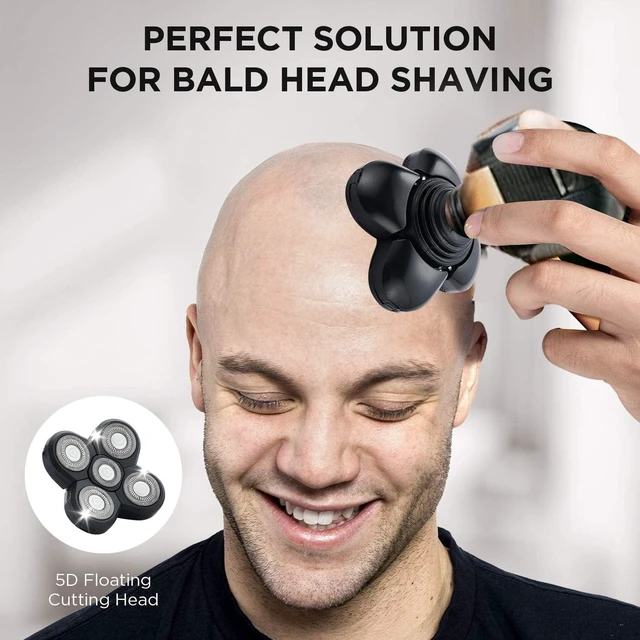 Alt view image 12 of 14 - 4PCS Shaver Replacement Blades,5 Head Shaver Heads for Bald Men,Head and Face Electric Razor Shaver Head