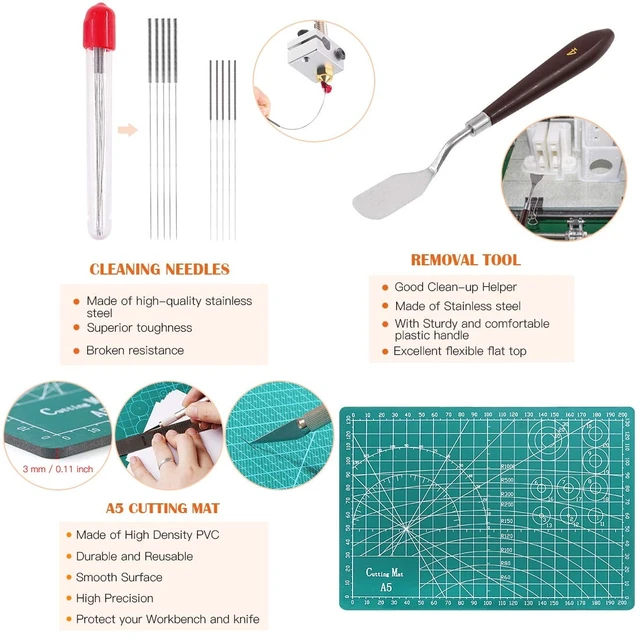 Alt view image 14 of 14 - 42 Piece 3D Print Tool Kit Includes Debur Tool, Cleaning and Removal Tool with Storage Bag, 3D Printer Tool Set for Cleaning, Finishing and Printing 3D Prints
