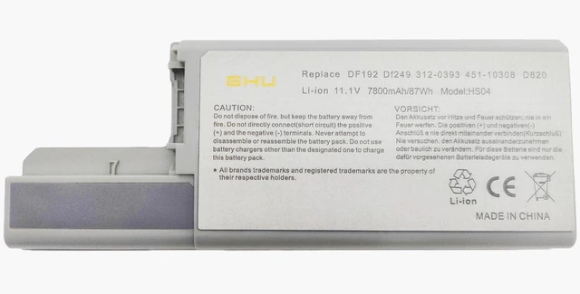 Alt view image 6 of 10 - GHU New Battery 87 WH Replacement for CF623 DF192 MM165 WN979 312-0538 Compatible for Latitude D531 D820 D830 M4300 CF623 CW666 CW674 DF230 DF249 FF231 FF232 Fit GR932 GX047 HR048 HX306 JT784