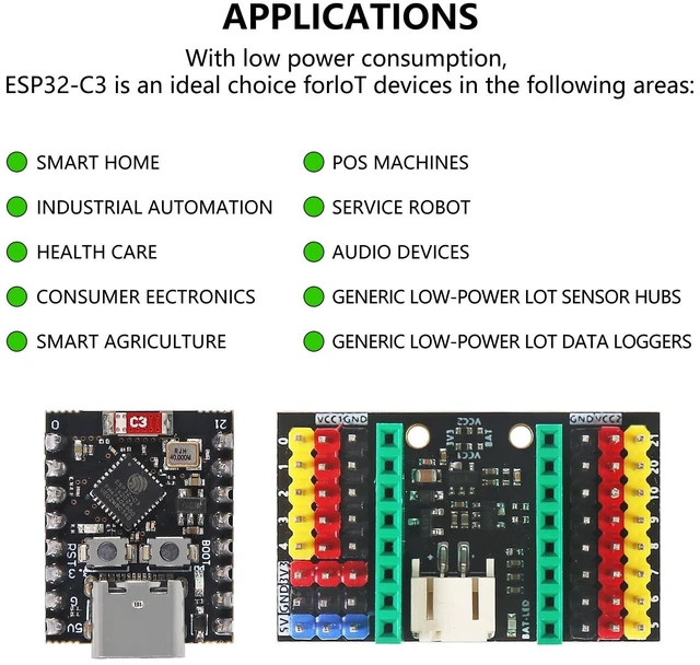 Alt view image 9 of 10 - DWEII 3 Sets ESP32-C3 MINI Development Board ESP32 Supermini Development Board RP2040 Development Board WiFi Bluetooth wtih C3 Expansion Board