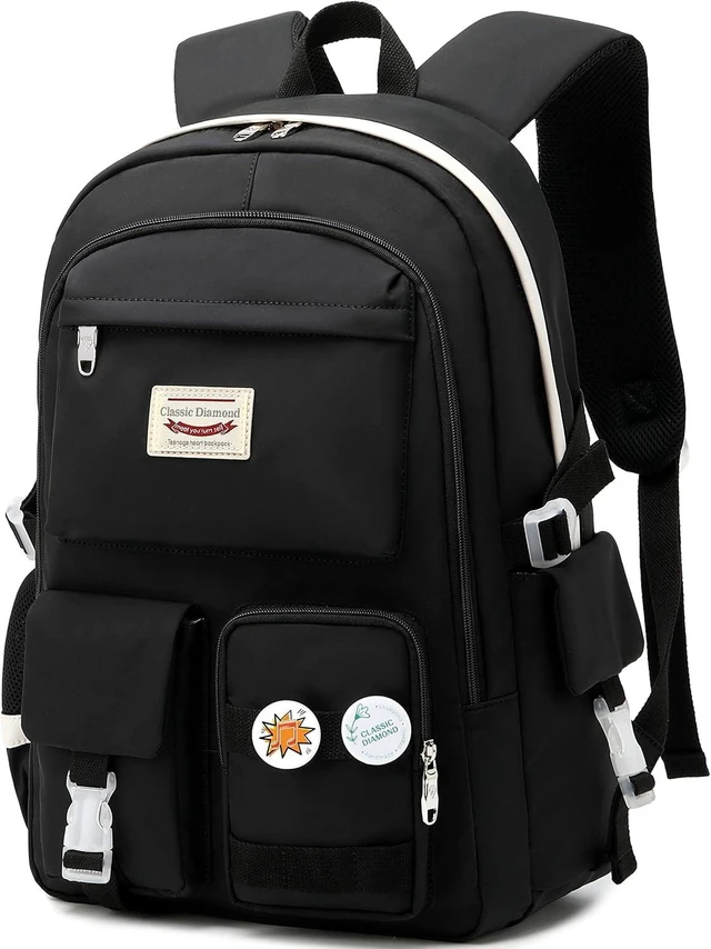 Alt view image 14 of 14 - Classic Diamond School Backpack for Girls Laptop Backpack Cute Bookbag Kawaii College Backpack School Backpacks for Teens Girls Student (Black)