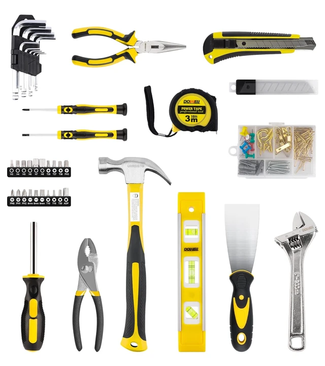 Alt view image 8 of 12 - 146PCS Homeowner Tool Set, Household Repairing Tool Kit with 14-Inch Wide Mouth Open Storage Tool Bag (Pack of 3)