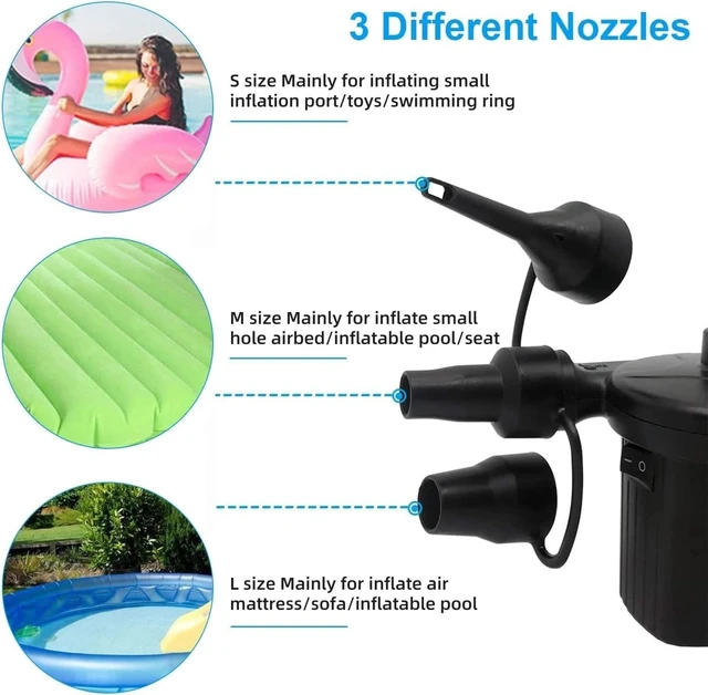 Alt view image 10 of 14 - Electric Air Pump for Inflatable Air Mattress Bed Boat Couch Pool Toy Raft Float