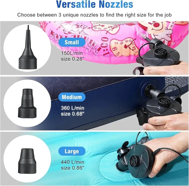 Alt view image 12 of 14 - Electric Air Pump for Inflatable Air Mattress Bed Boat Couch Pool Toy Raft Float