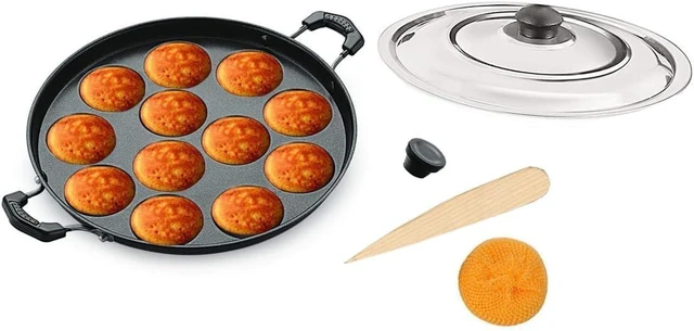 Alt view image 8 of 14 - Non Stick Appam Pan,Appam Maker,12 Pits Appam Maker, Nonstick Appam Pan,Appa Chetty Paniyaram Pan Patra,Tawa Non Stick