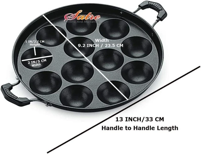 Alt view image 9 of 14 - Non Stick Appam Pan,Appam Maker,12 Pits Appam Maker, Nonstick Appam Pan,Appa Chetty Paniyaram Pan Patra,Tawa Non Stick