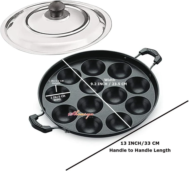 Alt view image 10 of 14 - Non Stick Appam Pan,Appam Maker,12 Pits Appam Maker, Nonstick Appam Pan,Appa Chetty Paniyaram Pan Patra,Tawa Non Stick
