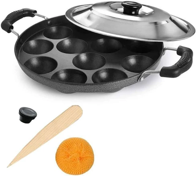 Alt view image 14 of 14 - Non Stick Appam Pan,Appam Maker,12 Pits Appam Maker, Nonstick Appam Pan,Appa Chetty Paniyaram Pan Patra,Tawa Non Stick