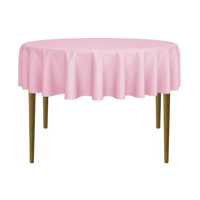 Alt view image 7 of 12 - Lann's Linens - 10 Premium 70" Round Tablecloths for Wedding / Banquet / Restaurant - Polyester Fabric Table Cloths - Pink
