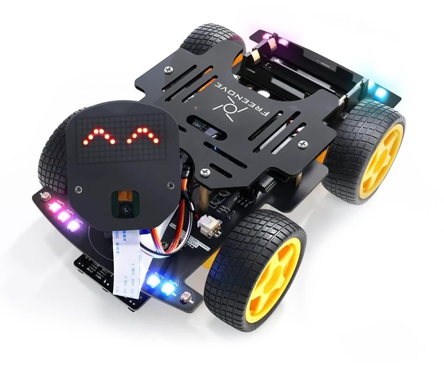 Alt view image 6 of 10 - FREENOVE 4WD Car Kit for ESP32-WROVER CAM (Included), Dual-core 32-bit 240 MHz Microcontroller, Camera, Dot Matrix, Obstacle Avoidance, Line Tracking, Light Tracing, Colorful Light, App