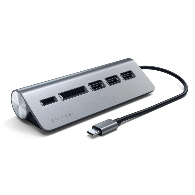 Alt view image 6 of 10 - Satechi USB C Hub for Desktop USB C Hub with 3 USB-A 3.0 Data Ports, Micro/SD Card Readers, USBC Hub MacBook Pro/Air M1 M2 M3, Dell, HP, Surface, Lenovo - Space Gray