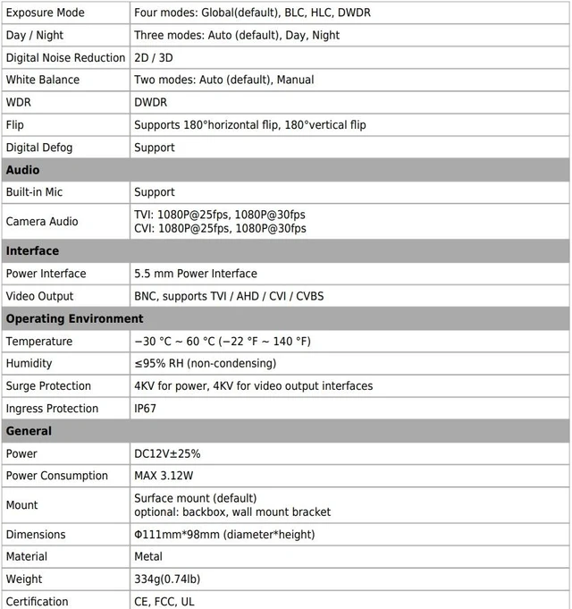 Alt view image 8 of 10 - Uniview 1080P 2MP HD-TVI Turret Coax Dome IR Camera 2.8mm wide lens, 12V DC, 4 In 1