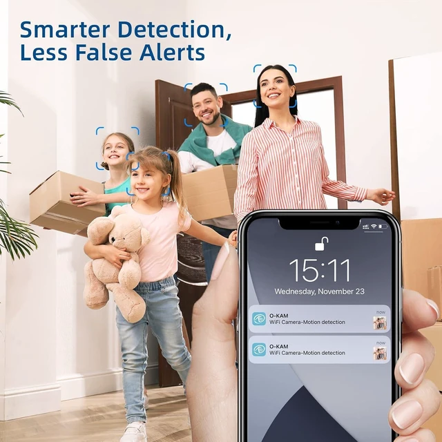 Alt view image 12 of 14 - VIDCASTIVE Security Camera 4K Mini Wireless WiFi Indoor Cameras, AI Human Detection, Auto Night Vision, Cloud Storage, Up to 100 Days Standby Battery Life