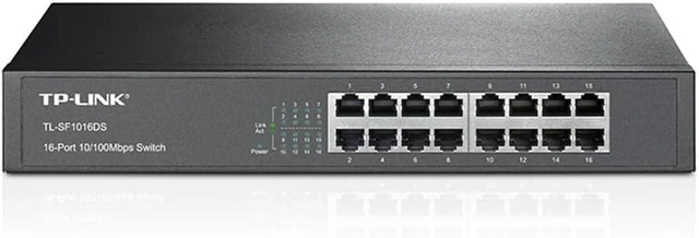 Alt view image 7 of 12 - TP-Link 16 Port 10/100Mbps Fast Ethernet Switch Plug & Play Desktop/Rackmount Sturdy Metal w/Shielded Ports Fanless Unmanaged (TL-SF1016DS)