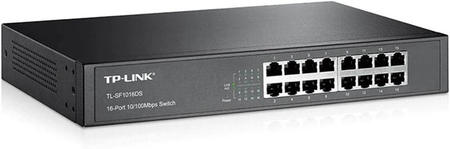 Alt view image 8 of 12 - TP-Link 16 Port 10/100Mbps Fast Ethernet Switch Plug & Play Desktop/Rackmount Sturdy Metal w/Shielded Ports Fanless Unmanaged (TL-SF1016DS)