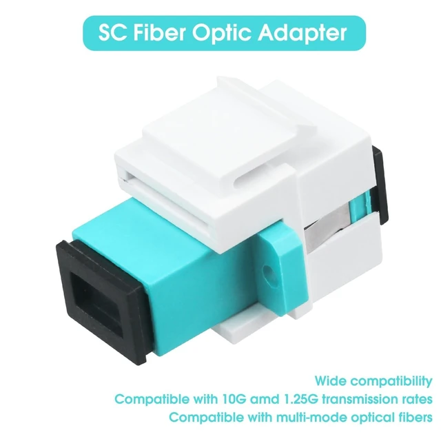 Alt view image 9 of 10 - Duogalia 50-Pack SC-OM3 Fiber Optic Coupler Keystone Jack Modular for Patch Panels and Wall Plates