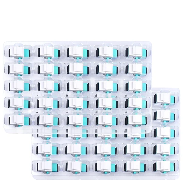Alt view image 6 of 10 - Duogalia 50-Pack SC-OM3 Fiber Optic Coupler Keystone Jack Modular for Patch Panels and Wall Plates