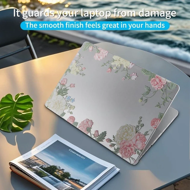 Alt view image 8 of 10 - IMMOENUC Transparent Flower Case for 2025-2023 MacBook Air 15 M4/M3/M2 ChipA3241 A3114 A2941 15 inch Case Matte Hard Shell Plastic Protective Cover Lightweight, Durable (Floral Cluster)