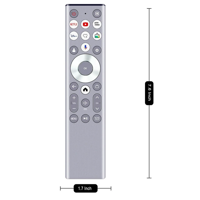 Alt view image 10 of 10 - Voice Replacement ERF6G80H Remote Control Commander Compatible with Hisense CanvasTV Smart Google TV 75S7N 55S7N 85S7N 65S7N