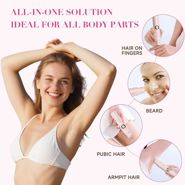 Alt view image 9 of 14 - Bikini Trimmer for Women-Electric Razors for Women,Rechargeable Pubic Body Hair Trimmer,Waterproof Electric Shaver,Portable Lady Bikini Shaver for Legs, Body,Armpit, Facial, Gifts for Woman, Pink