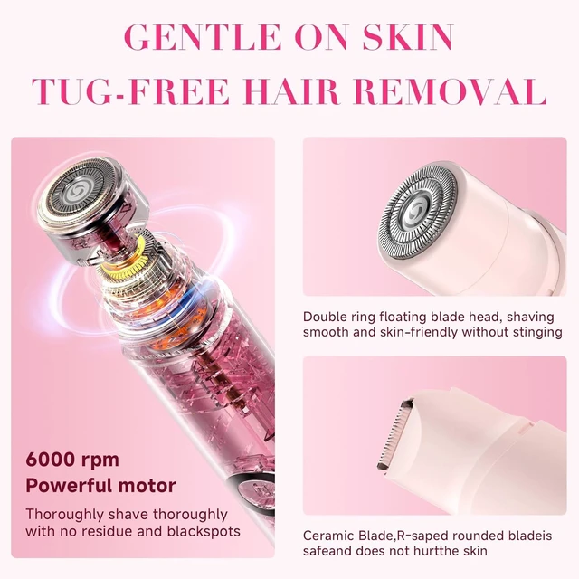 Alt view image 12 of 14 - Bikini Trimmer for Women-Electric Razors for Women,Rechargeable Pubic Body Hair Trimmer,Waterproof Electric Shaver,Portable Lady Bikini Shaver for Legs, Body,Armpit, Facial, Gifts for Woman, Pink