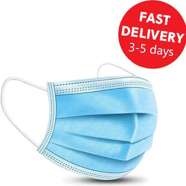 Main image of 2500x disposable face masks, three layers of protection face masks