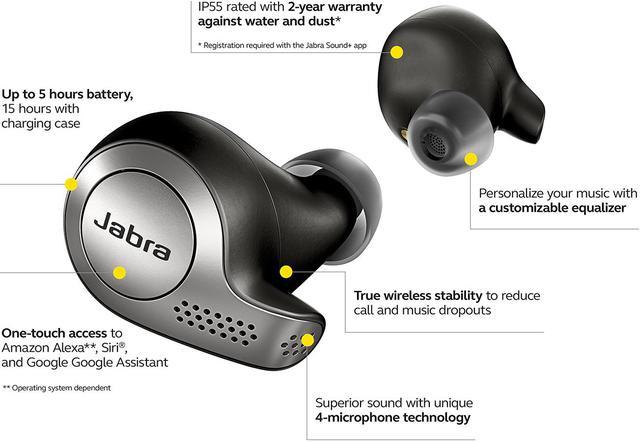 Jabra elite active 65t alexa enabled true wireless sports online earbuds with charging case